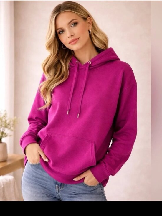 Lilly Pulitzer Tops - NWOT Lilly Pulitzer Magenta Pullover Hoodie Sweatshirt